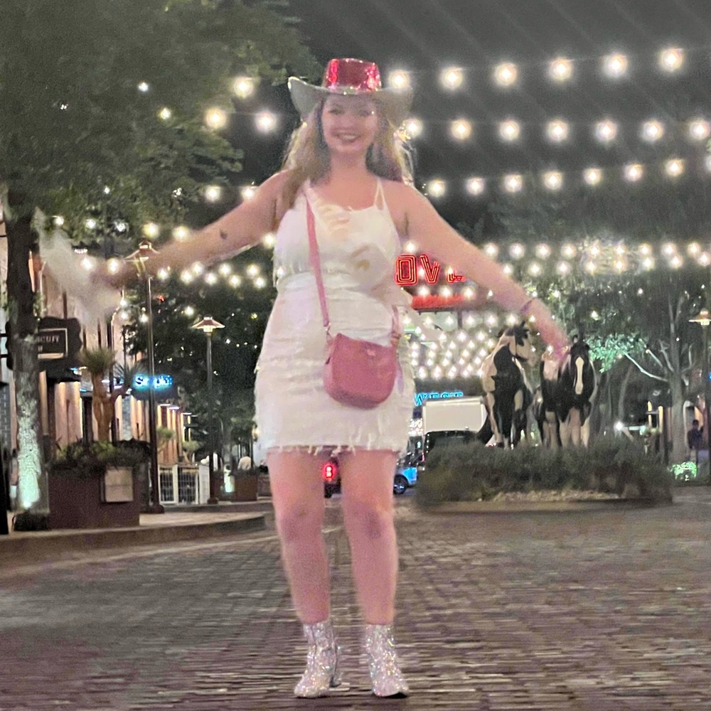 Lulu’s white tassel dress